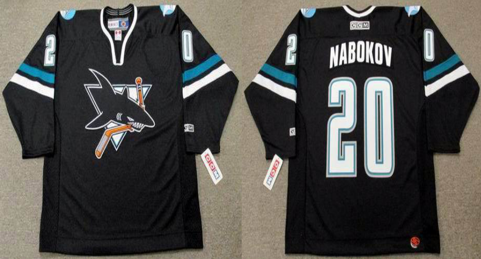 2019 Men San Jose Sharks #20 Nabokov black CCM NHL jersey 